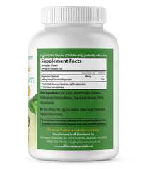 California Essentials Magnesium Glycinate 400 label closeup highlights vegan, non-GMO, gluten-free formula