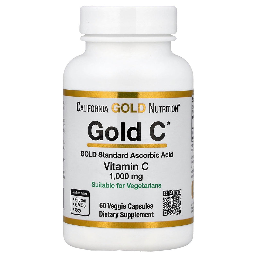 California Gold Nutrition C Vitamin C 1000 mg bottle with veggie capsules for daily use