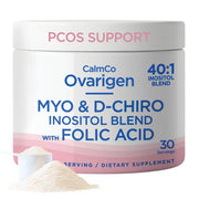 CalmCo Ovarigen bottle front showing clean-label design for hormone balance.