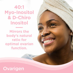 Close-up of CalmCo Ovarigen label highlighting the 40:1 ratio.