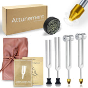 CALMCREST 128Hz tuning fork in hand for personal sound healing.