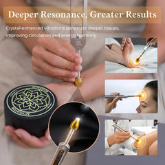 CALMCREST Yang 384Hz tuning fork with activator for guided sound therapy practice.