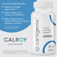 Close-up of Cartigenix HP label highlighting vegan formula.