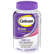 Caltrate bottle front showing 120-count packaging for daily bone support