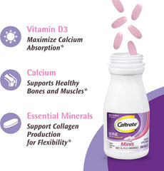 Caltrate Minis Tablets Size Comparison — 35% smaller than leading calcium pills.