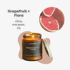 Calyan Wax Co. Grapefruit & Flora amber jar candle for elegant decor