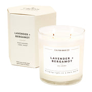 Calyan Wax Co. Lavender & Bergamot 2-wick jar for long-lasting aroma.