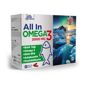 Camrusepa All in Omega-3 softgels bottle shown for convenient daily heart and brain support.
