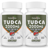 Canarata TUDCA tablets bottle closeup showing easy-to-swallow daily liver support.