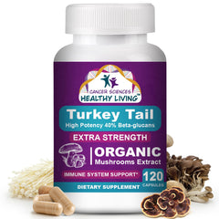 Cancer Sciences Turkey Tail wellness mushrooms bottle with capsules for daily immune support