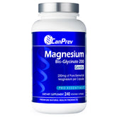 CanPrev Magnesium BisGlycinate 200mg bottle promoting gentle absorption