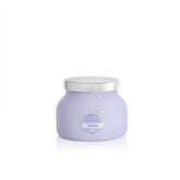 Capri Blue Volcano Lavender Petite Jar candle in a chic setting, offering a mood-lifting fragrance