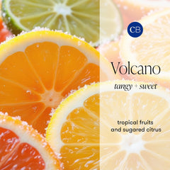 Capri Blue Volcano lavender mini tin candle on shelf, stylish decor.