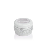 Capri Blue Volcano White Mini Tin Candle, vela frontal, aroma vibrante para espacios pequeños