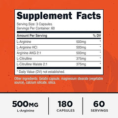 Capsules Primal oxyde nitrique: format pratique pour 60 portions.