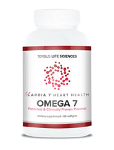 CARDIA7 Omega-7 softgel bottle on countertop for convenient daily support