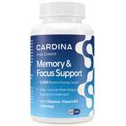 Cardina B12 vitamins bottle for daily memory and focus support.