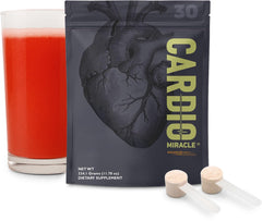 Cardio Miracle beet root powder bottle shown for natural energy support.