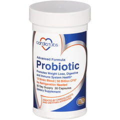 CardioTabs Advanced Probiotic bottle shows 50B CFU for daily gut support.