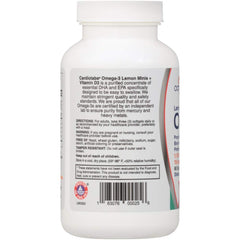 CardioTabs Lemon Minis bottle side highlighting dosage and serving details.