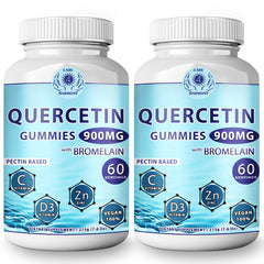 Care 4 Harmony Quercetin Gummies bottle showing family-friendly immune support