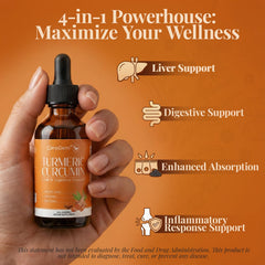 CareGem Turmeric Drops orange flavor label highlights tasty digestion support.