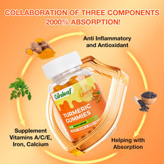 CareLeaf turmeric gummies lemon pour illustrating quick daily nourishment.