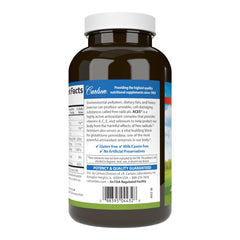 Carlson ACES softgels closeup emphasizes easy-to-swallow capsules.