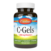 Carlson C-Gels 1000mg bottle front view for immune support.