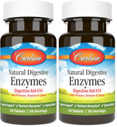 Carlson Digestive Enzymes 34 bottle front label for quick identification of digestive support.