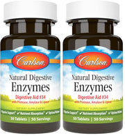 Carlson Digestive Enzymes 34 bottle front label for quick identification of digestive support.