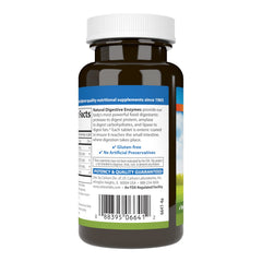 Carlson label highlights protease, amylase, and lipase for digestion.