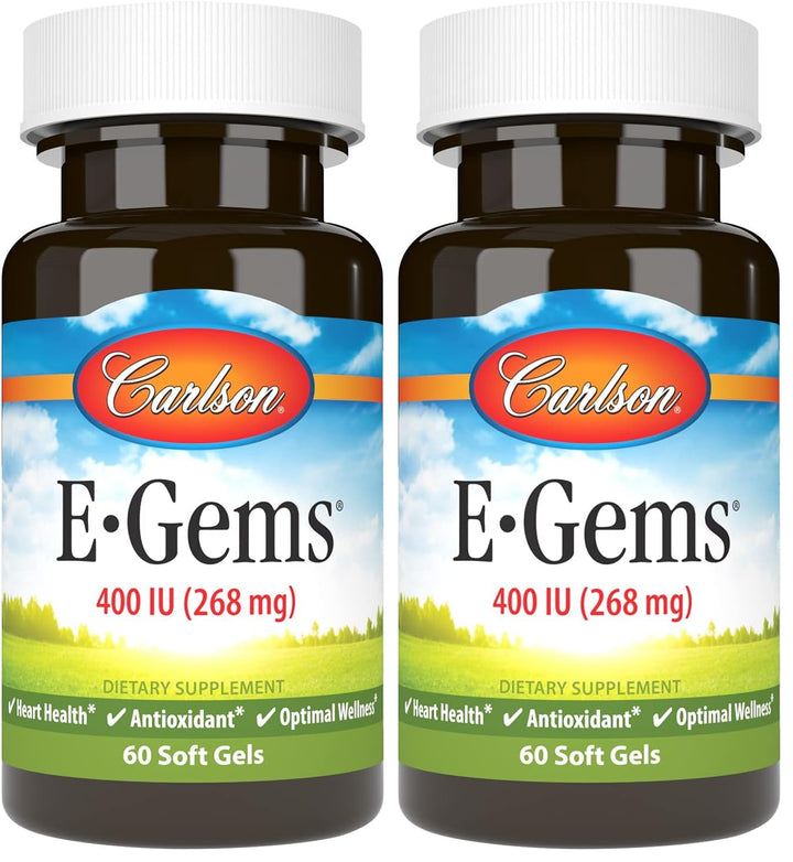 Carlson E-Gems Vitamin E 400 IU bottle with softgels for daily support
