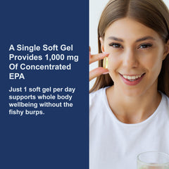 Carlson Elite EPA Gems softgels in bottle convey convenient daily intake