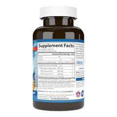 Carlson Elite Omega-3 Plus D & K bottle shows lemon flavor and easy-to-swallow softgels.
