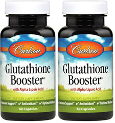 Carlson Glutathione Booster bottle front shows antioxidant support