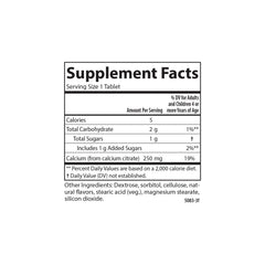 Carlson Kids calcium chewables 250 mg vanilla close-up highlights kid-friendly texture and flavor.
