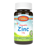 Carlson Kid's Chewable Zinc 5 mg bottle with berry flavor for easy daily supplementation.