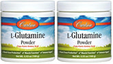 Carlson L-Glutamine powder front view for easy mixing and absorption.