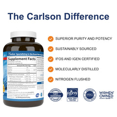 Carlson Maximum Omega 2000 back label showing 2000 mg per serving.