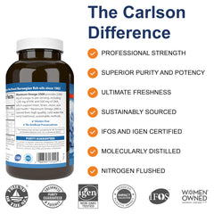 Carlson Maximum Omega2000 lemon softgel closeup emphasizes easy-to-swallow capsules.