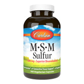Carlson M-S-M Sulfur 1000mg bottle showcases premium MSM for joint and skin support.