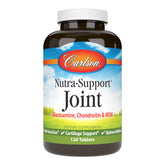 Carlson Nutra-Support bottle front highlighting joint support ingredients for daily comfort.