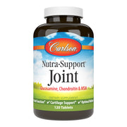 Carlson Nutra-Support bottle front highlighting joint support ingredients for daily comfort.
