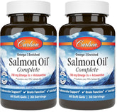 Carlson Salmon Oil Complete bottle cap close-up showing freshness and purity.