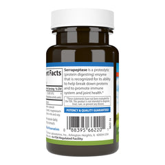 Carlson Serrapeptase ingredient label shows high SPU potency for reliable daily supplementation.