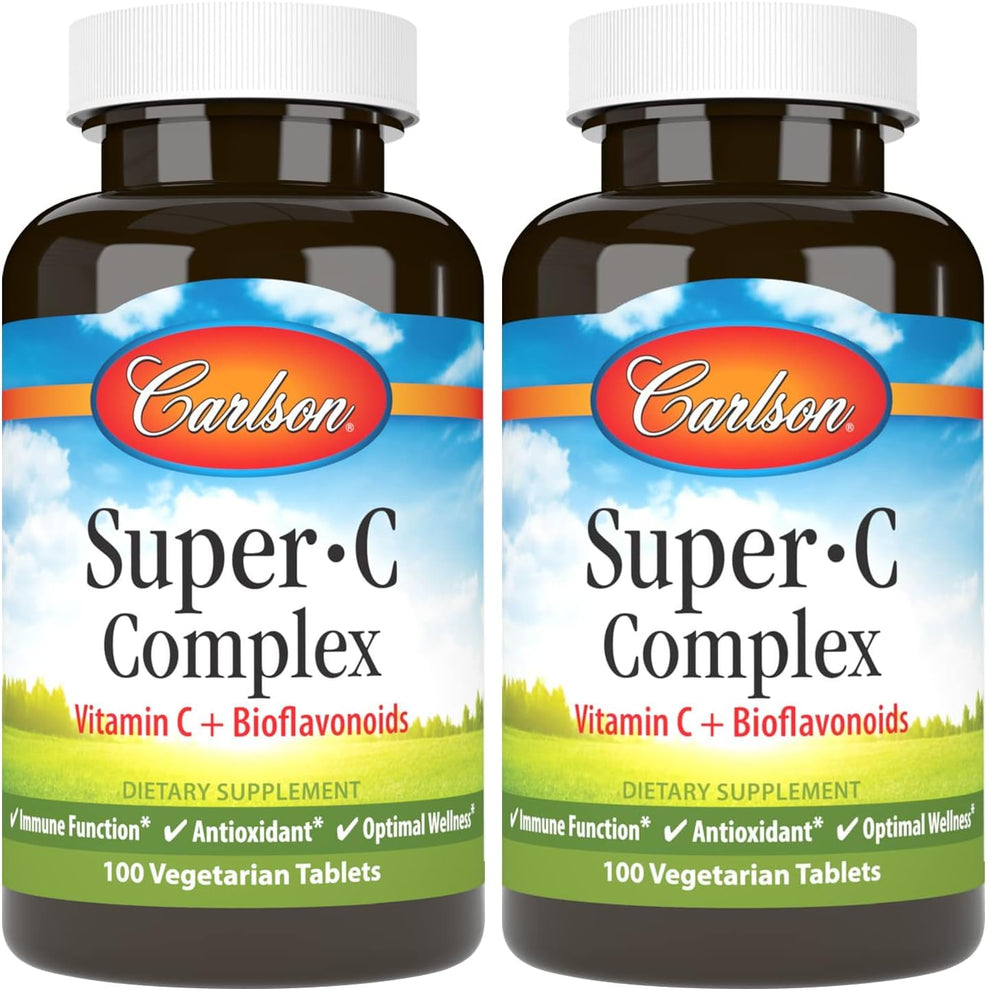 Carlson Super-C bottle front suggests immune support potential.