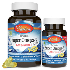 Carlson Super Omega-3 Gems bottle shown for daily wellness support