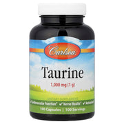 Carlson Taurine capsule close-up for nervous system support.