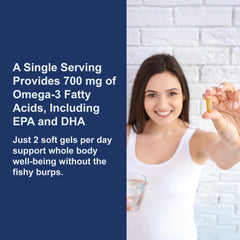 Carlson The Very Finest Fish Oil packaging display emphasizes sustainable sourcing.